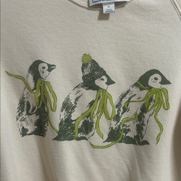 Maeve Cream Penguin Graphic Sweatshirt - Picture 3 of 3
